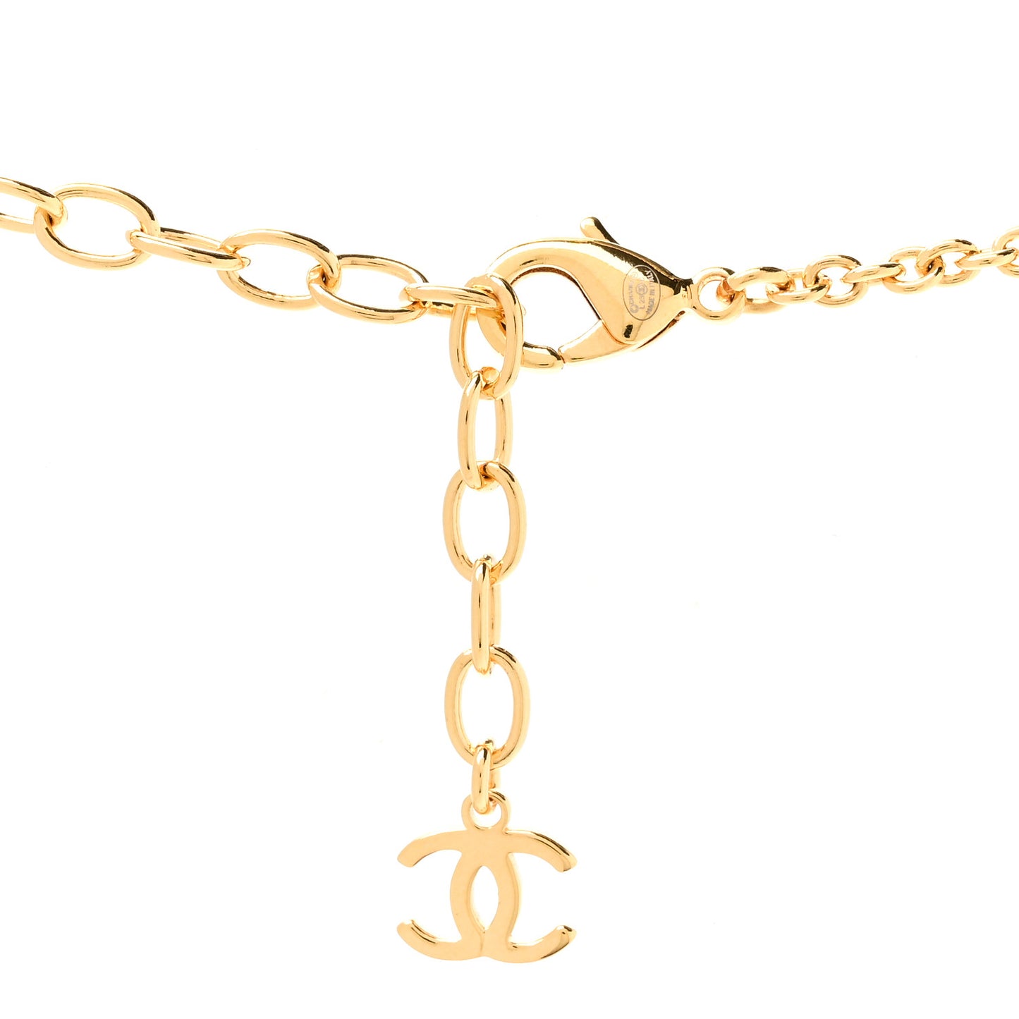 Crystal CC Heart Necklace Gold