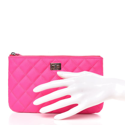 Chanel Goatskin Quilted Medium Reissue Cosmetic Case Pink 2 of 8