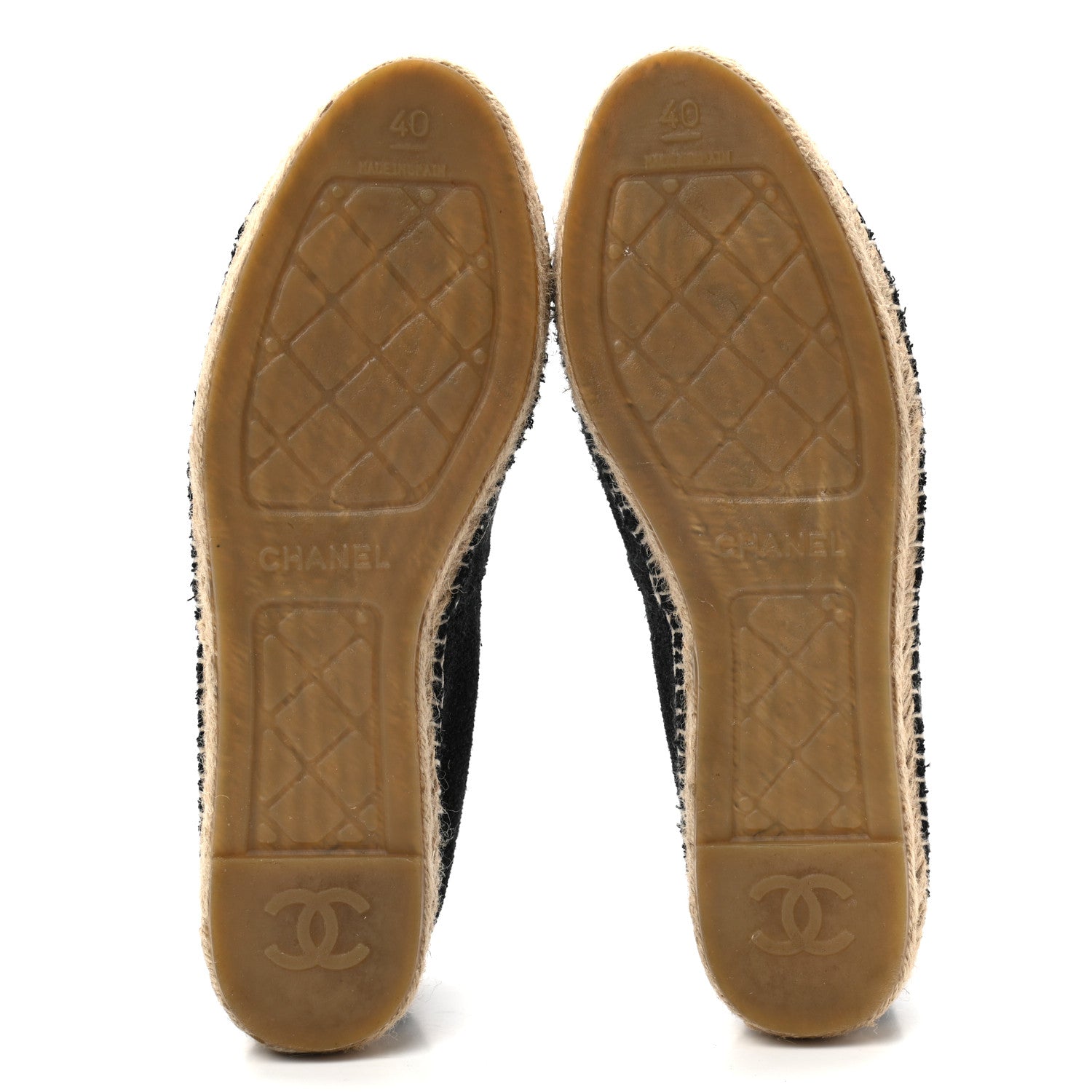 Chanel Fabric Patent Calfskin CC Espadrilles 40 Black 5 of 9