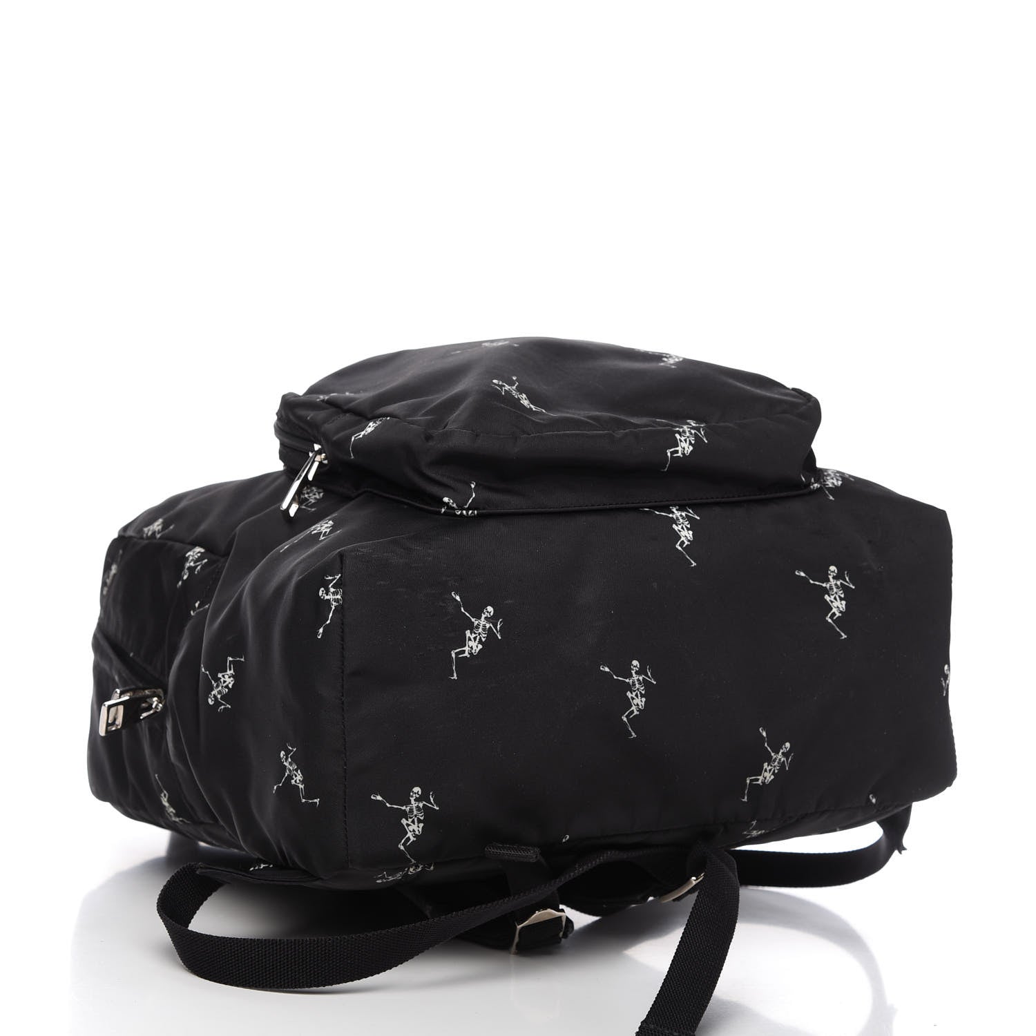 Alexander McQueen Nylon Dancing Skeleton Backpack Black White 4 of 11