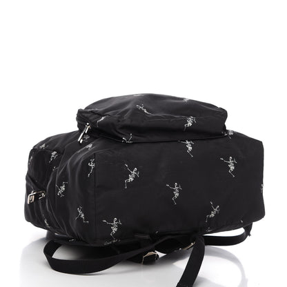 Alexander McQueen Nylon Dancing Skeleton Backpack Black White 4 of 11