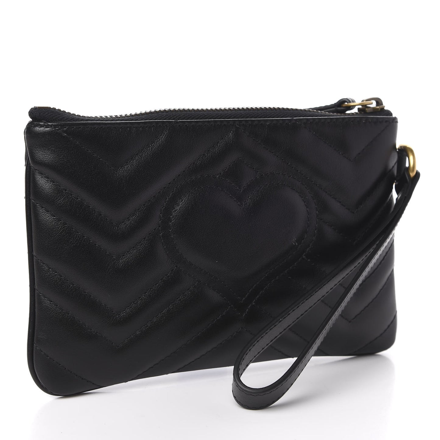 Calfskin Matelasse GG Marmont Wrist Wallet Black