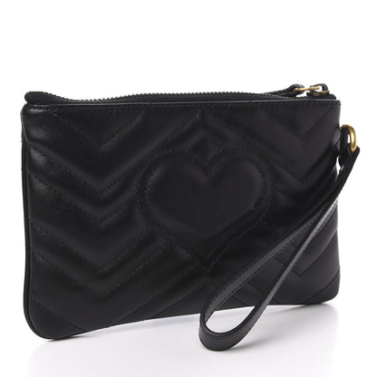 Gucci Calfskin Matelasse GG Marmont Wrist Wallet Black 3 of 6