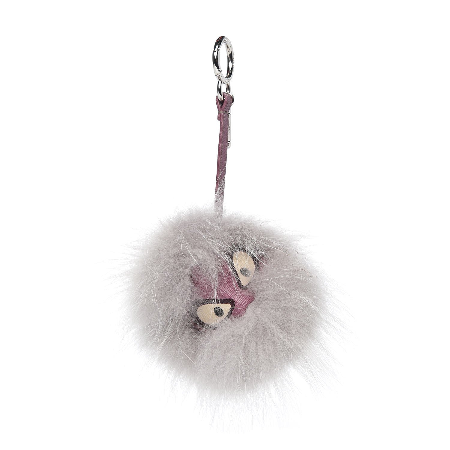 Fendi Fox Fur Jessy Jr Monster Bag Bug Charm Lilla Multicolor Perla 1 of 3
