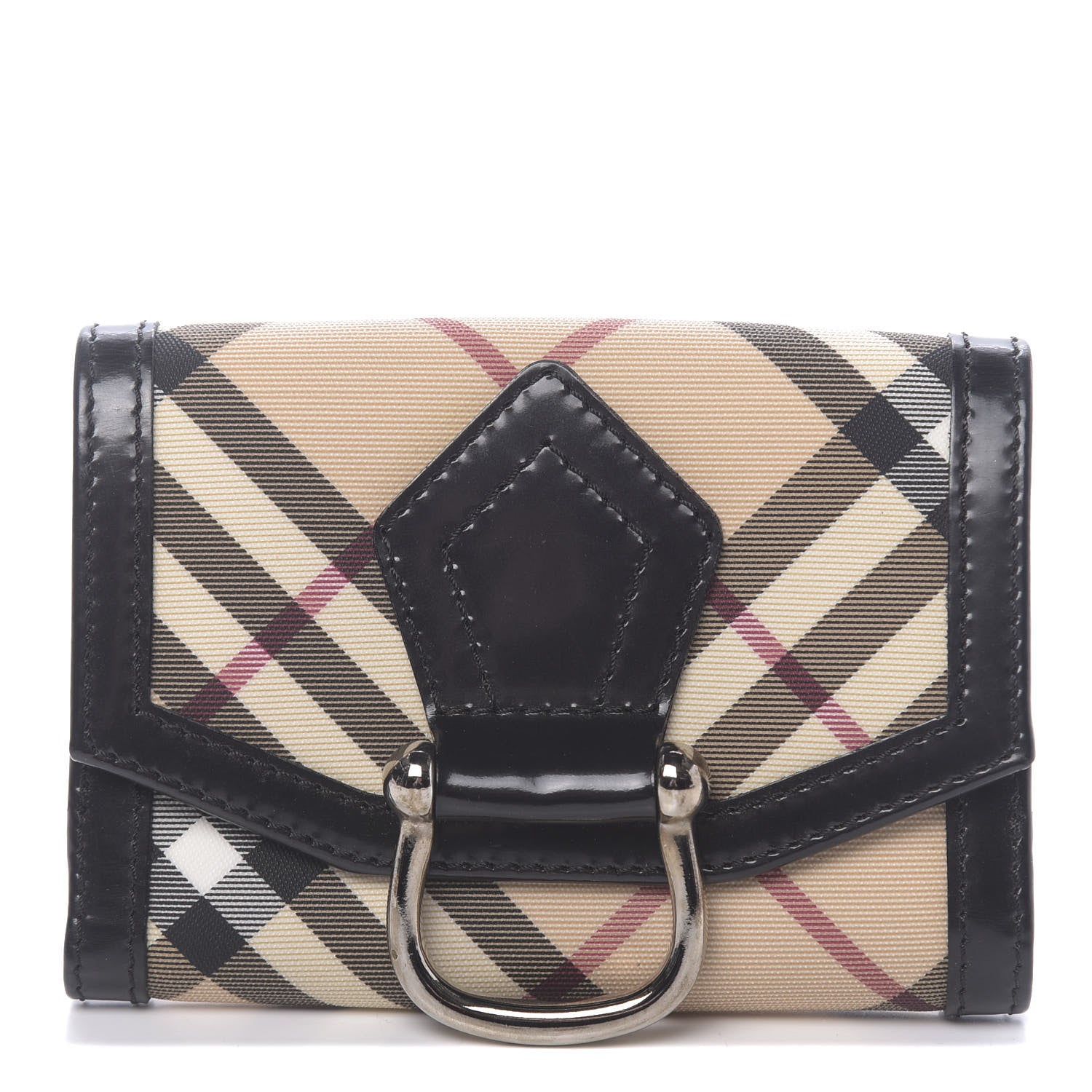Burberry Nova Check Compact Wallet Chocolate 1 of 8