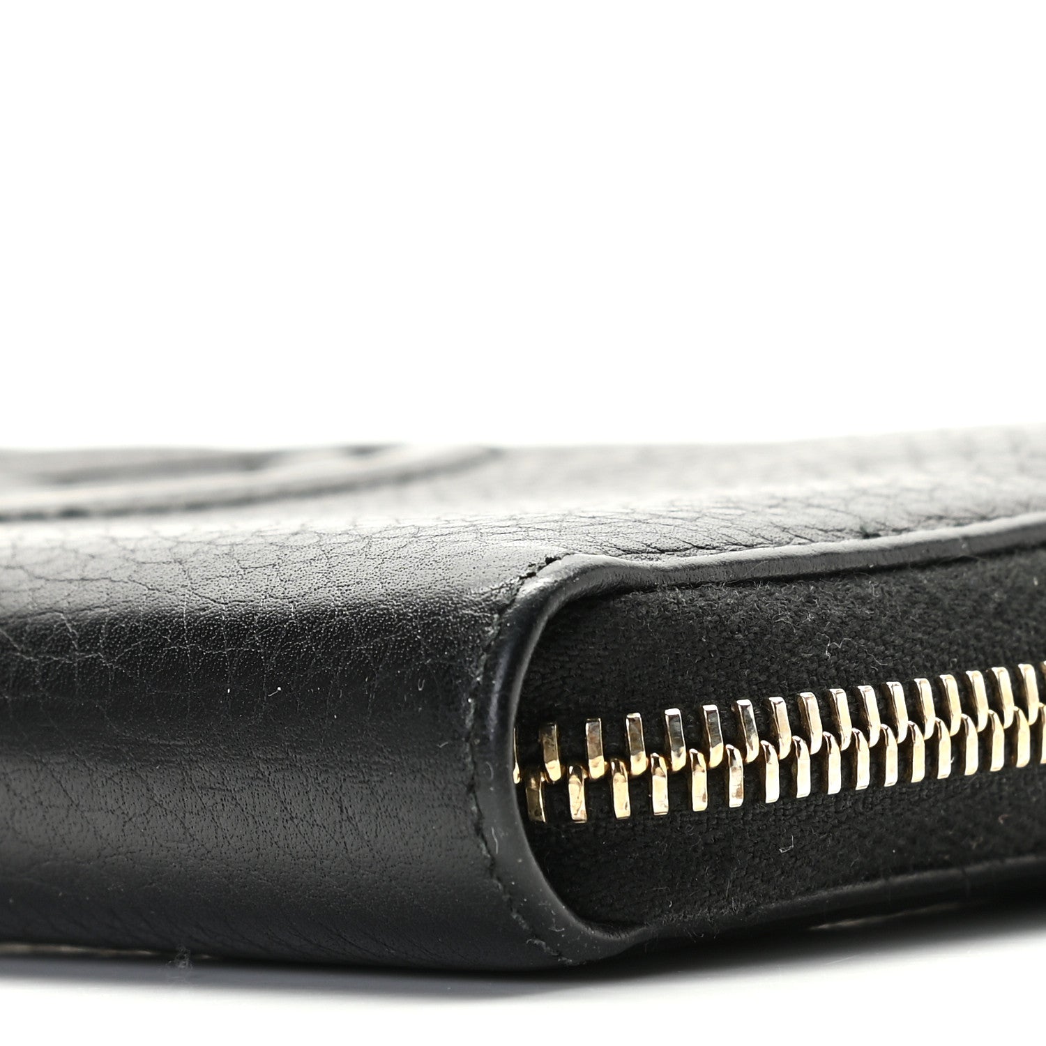 Gucci Pebbled Calfskin Soho Zip Around Wallet Black 7 of 10