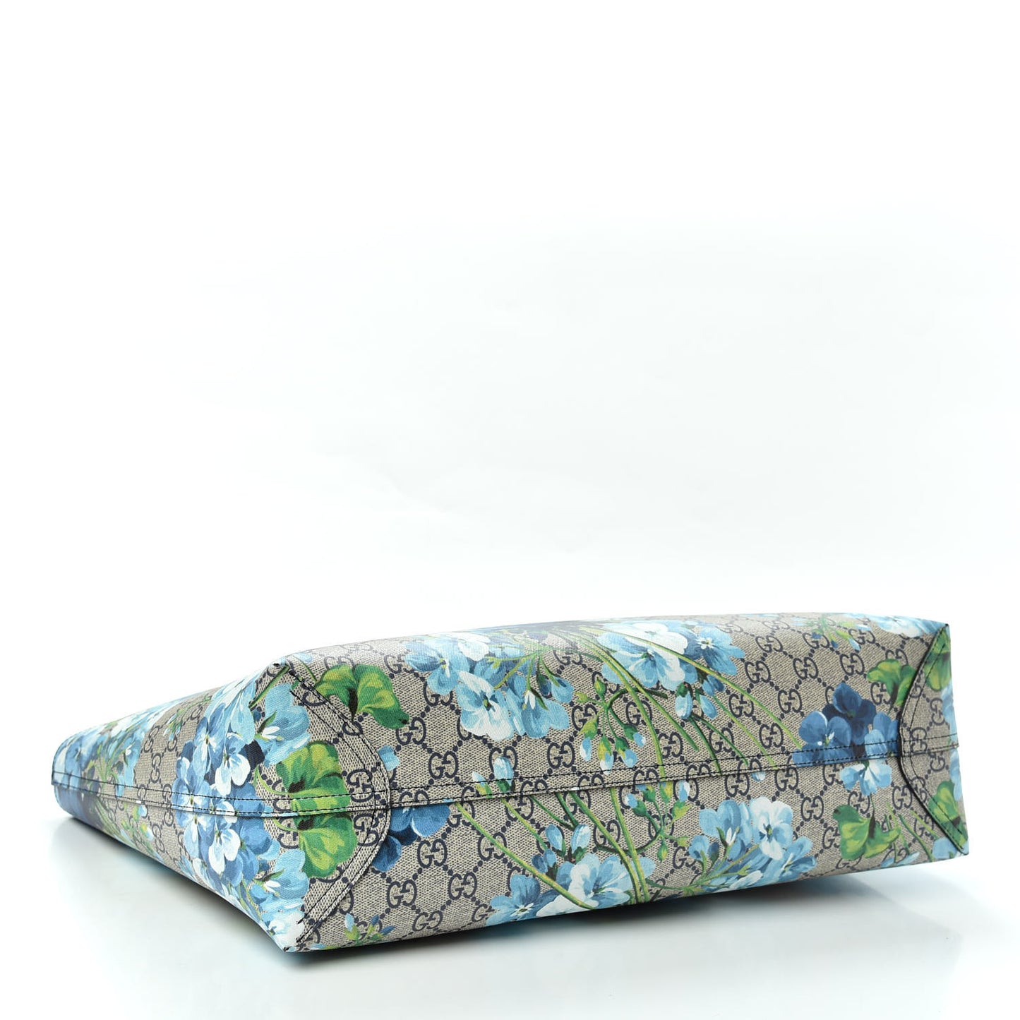 GG Supreme Monogram Blooms Medium Reversible Tote Beige Blue Navy