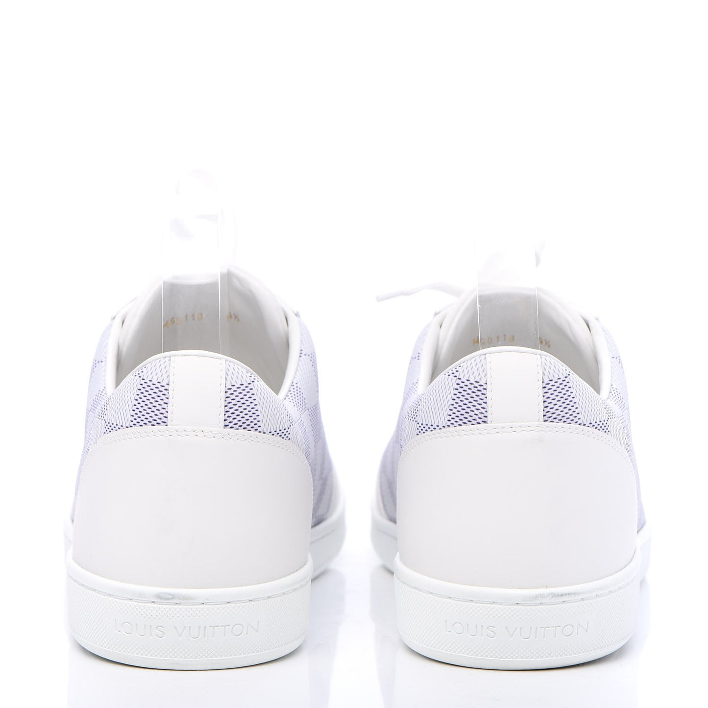 Calfskin Damier Azur Mens Offshore Sneakers 9.5 White