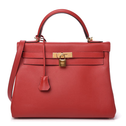 Hermes Evercolor Kelly Retourne 32 Rouge Casaque 1 of 10