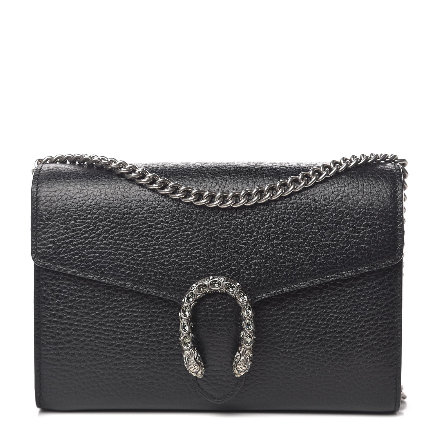 Gucci Calfskin Mini Dionysus Chain Wallet Black 1 of 15