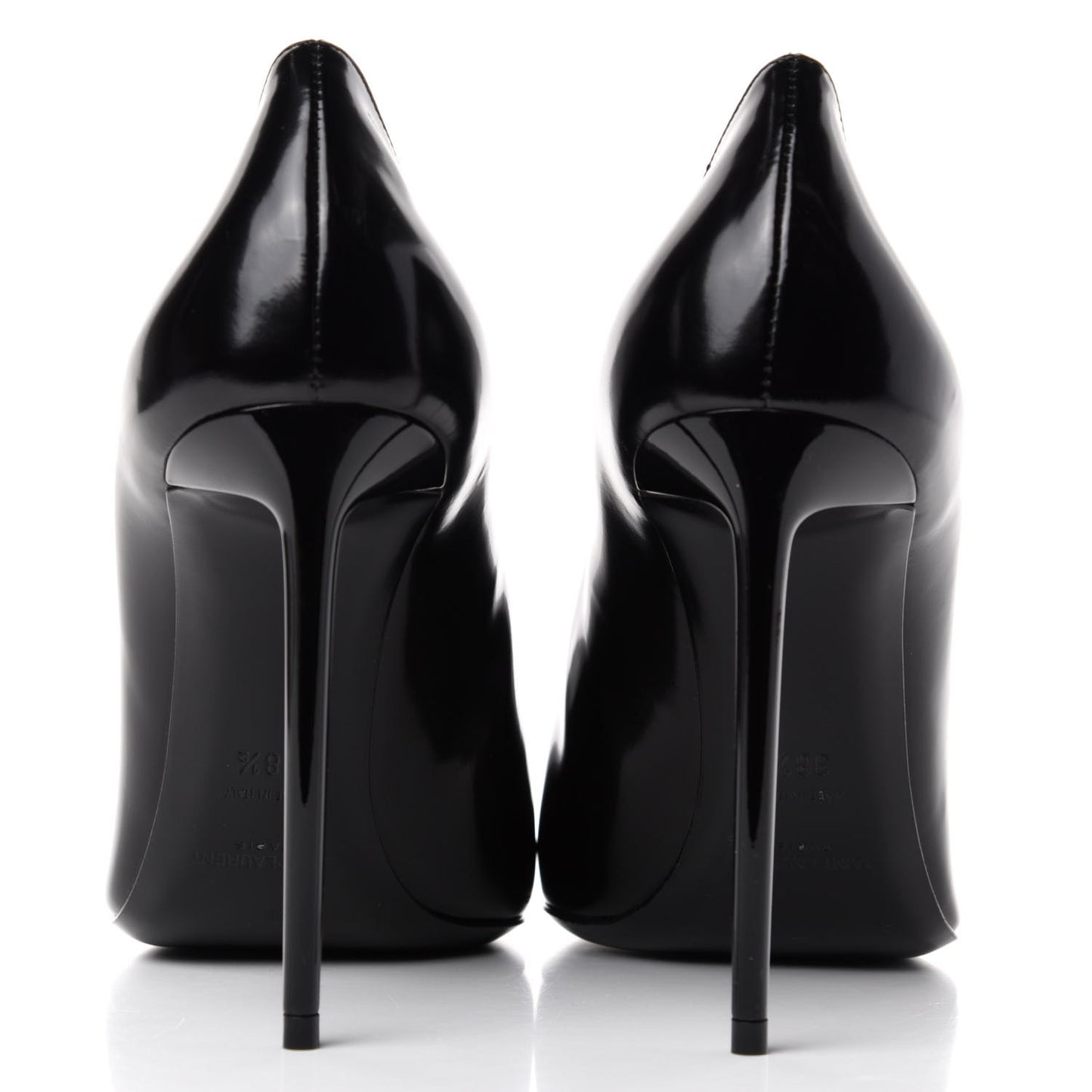 Patent Calfskin Teddy High Vamp 105 Pumps 38.5 Black