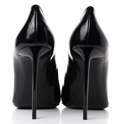 Saint Laurent Patent Calfskin Teddy High Vamp 105 Pumps 38.5 Black 7 of 11