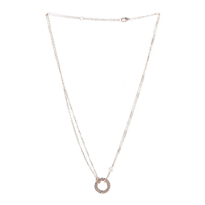 Cartier 18K Pink Gold 1 Diamond 1 Pink Sapphire LOVE Necklace 3 of 6