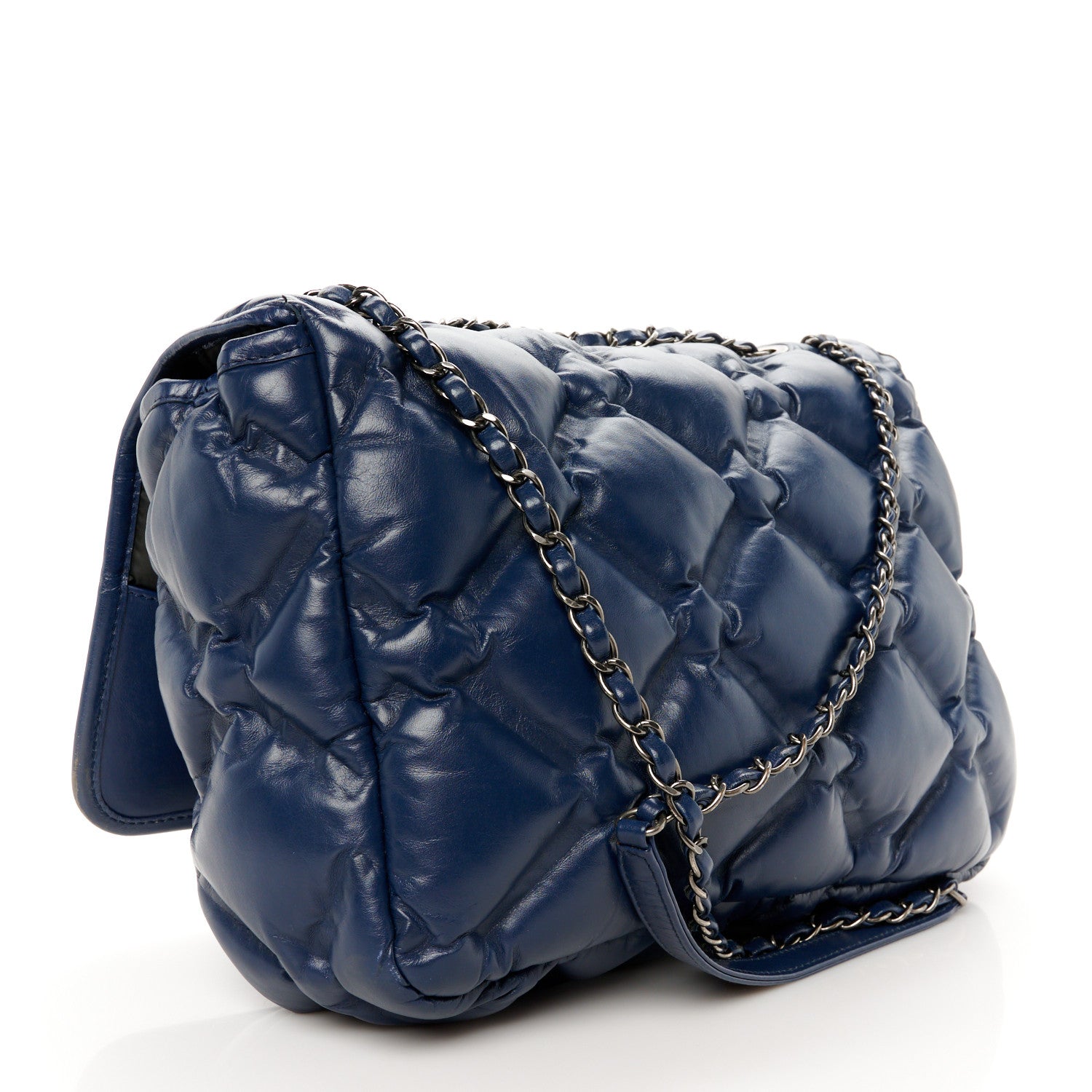 Chanel Calfskin Quilted Large Chesterfield Flap Navy 4 of 12