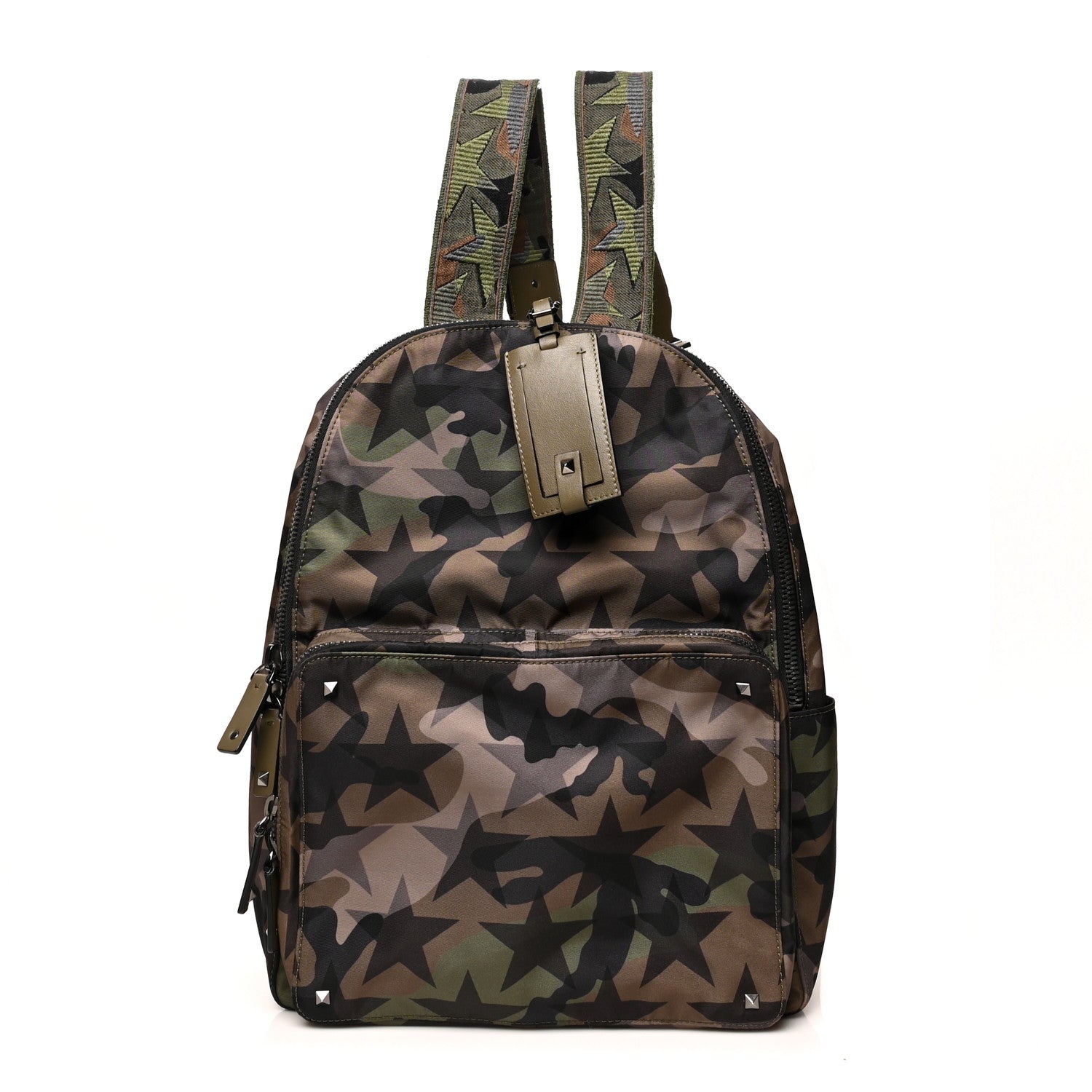 Valentino Garavani Nappa Canvas Camustars Backpack Army Green 1 of 10