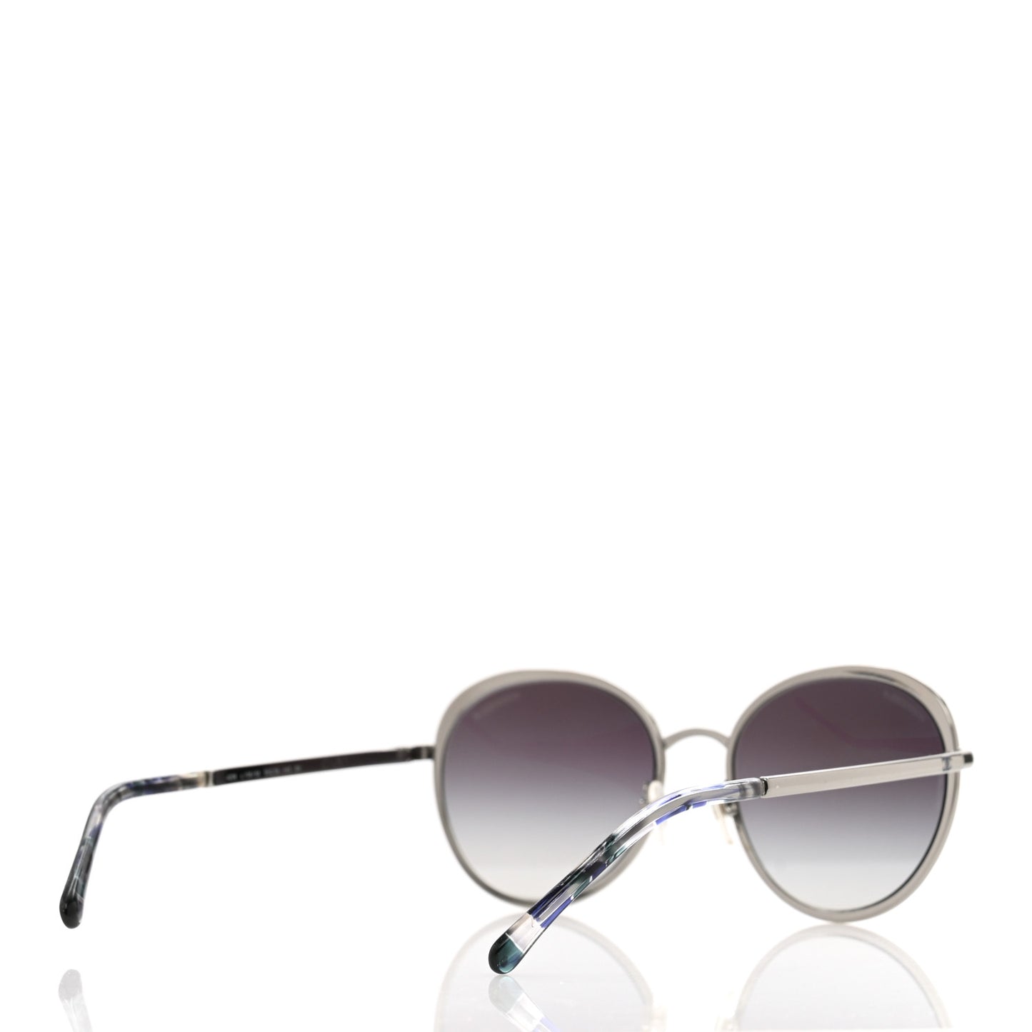 Round Spring Sunglasses 4206 Black Silver