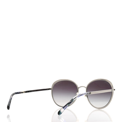Chanel Round Spring Sunglasses 4206 Black Silver 4 of 7