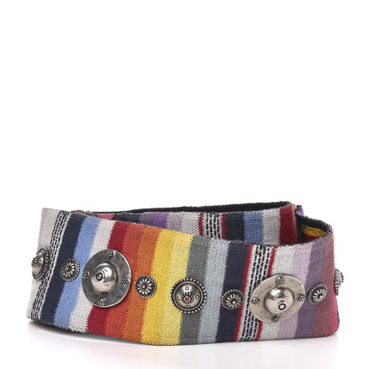 Christian Dior Canvas Embroidered Studded Rainbow Shoulder Strap 2 of 3