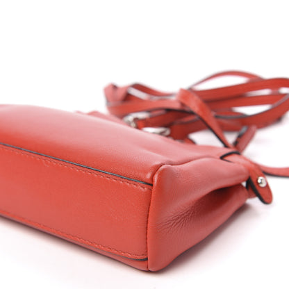 Fendi Shiny Nappa Micro Peekaboo Iconic Satchel Rosso Pimento 7 of 11