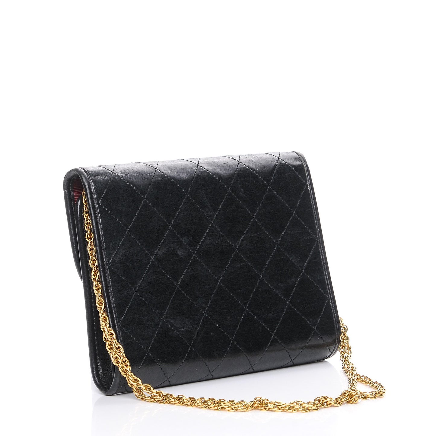 Lambskin Quilted Small Single Flap Black
