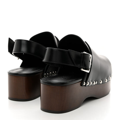 Hermes Toscan Calfskin Hermione Mules 37 Black 4 of 8