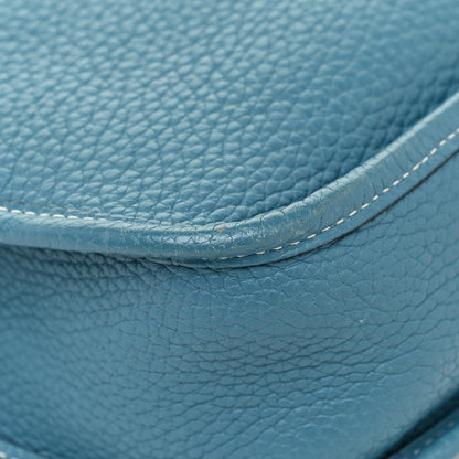 Hermes Taurillon Clemence Evelyne PM Blue Jean 13 of 21