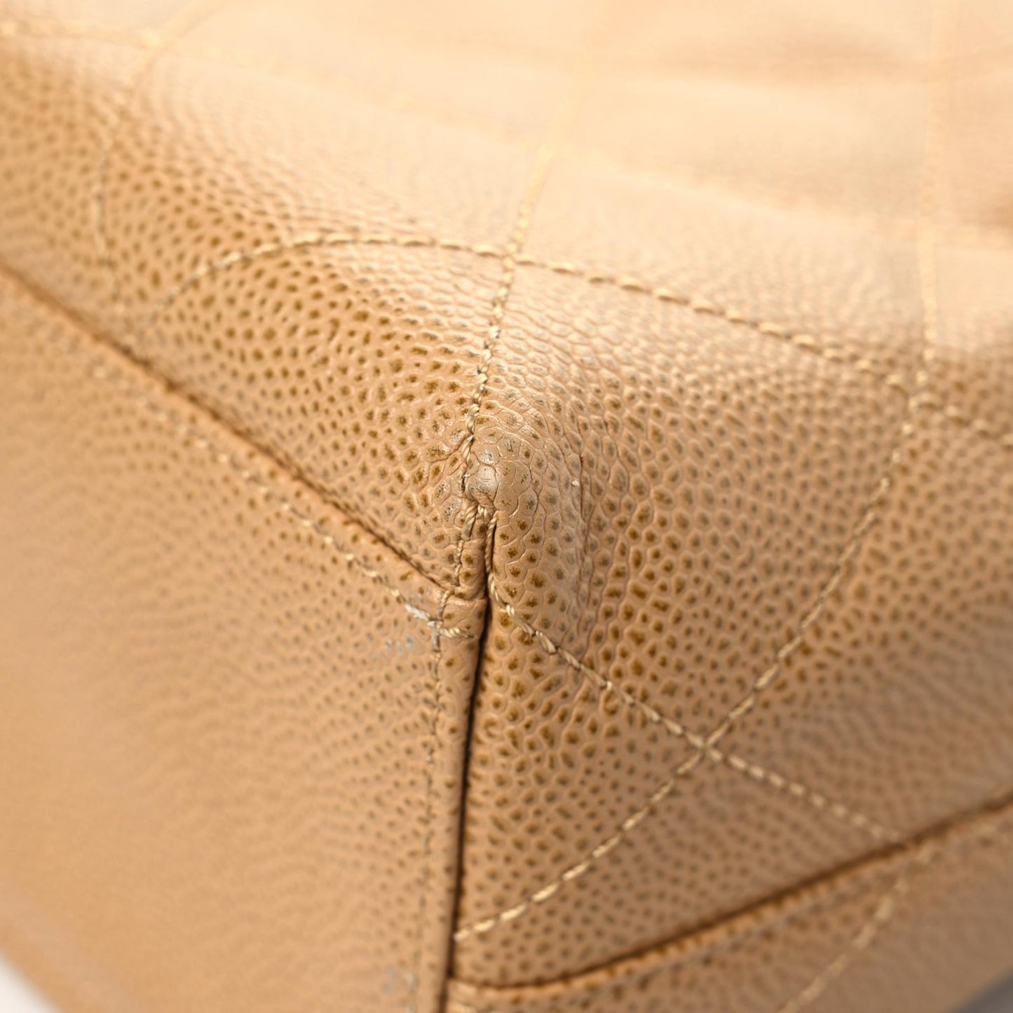 Caviar Quilted Shoulder Bag Beige