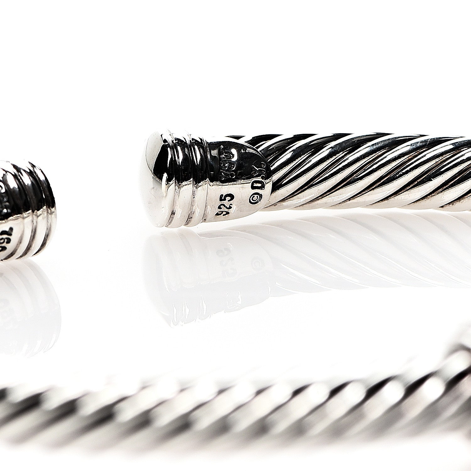 David Yurman Sterling Silver Diamond 5mm Cable Classics Single Station Bracelet 4 of 4
