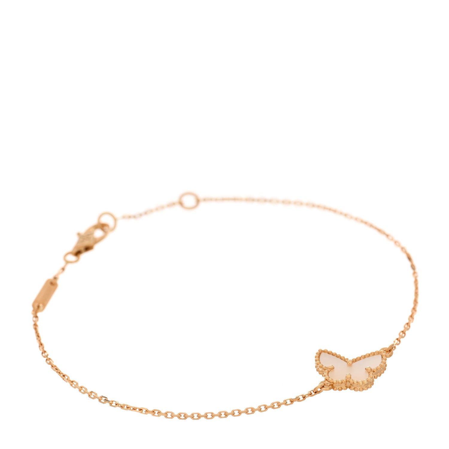Van Cleef & Arpels 18K Yellow Gold Mother of Pearl Sweet Alhambra Butterfly Bracelet 1 of 4