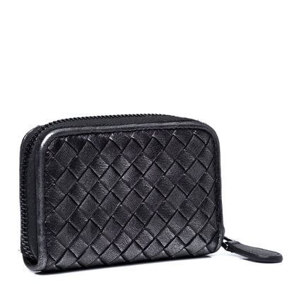 Bottega Veneta Grosgrain Intrecciato Zip Around Coin Purse Argento 2 of 4