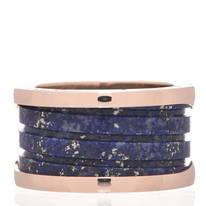 Bulgari 18K Rose Gold Lapis Lazuli B.Zero1 Four-Band Ring 53 6.25 3 of 6