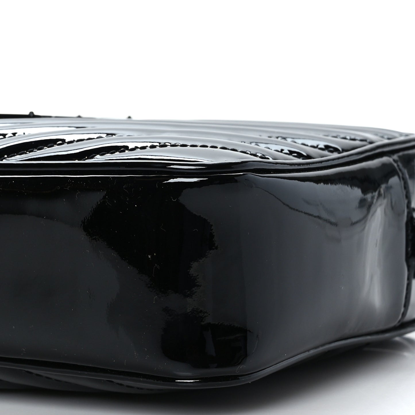 Patent Calfskin Matelasse Monogram Lou Camera Bag Black