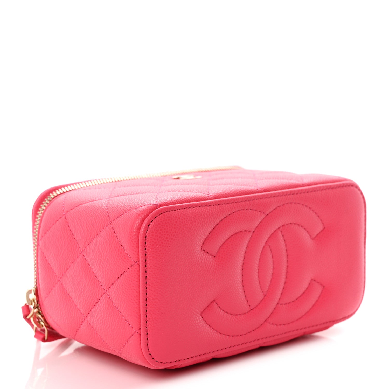 Chanel Caviar Quilted Small Vanity Case With Chain Pink 4 of 11