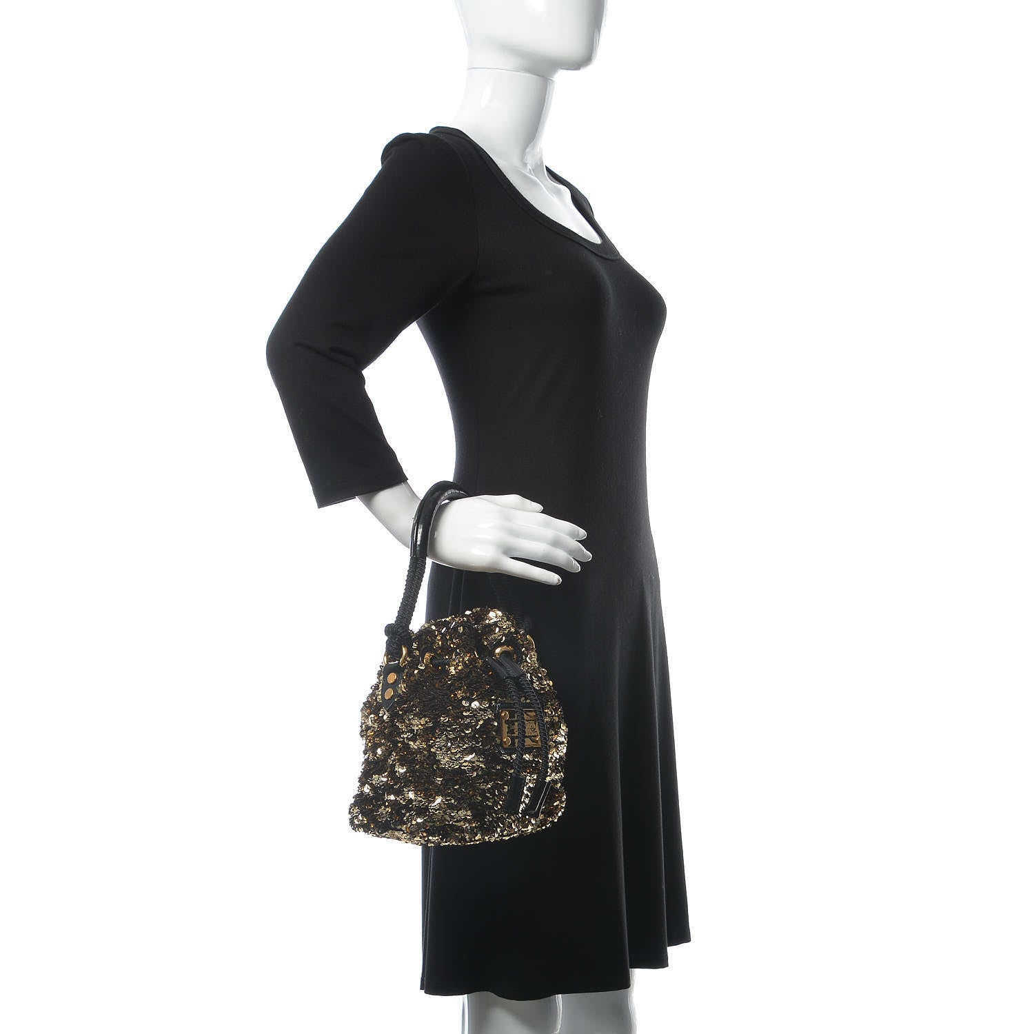 Louis Vuitton Sequin Mini Noe Rococo Gold 2 of 11