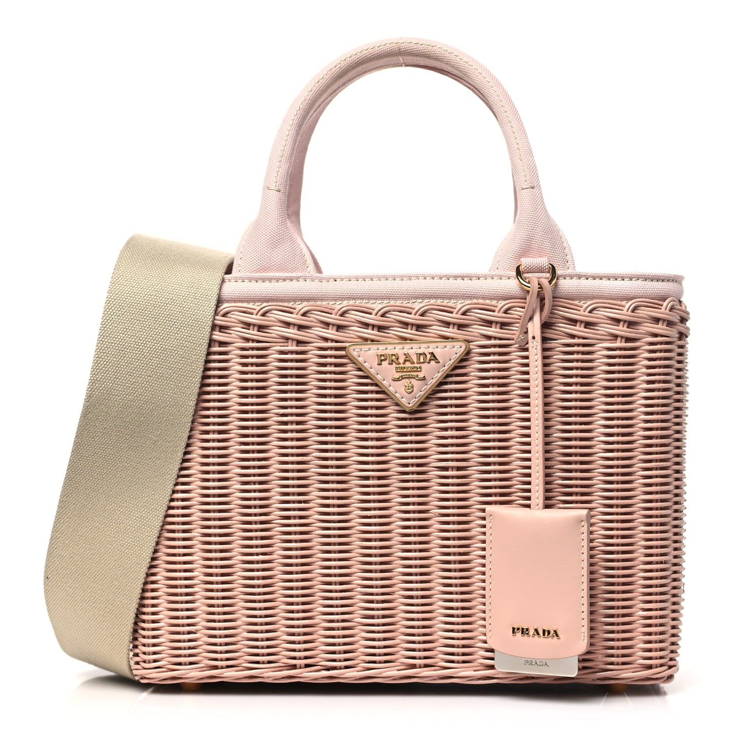 Wicker Canvas Shoulder Bag Pesca