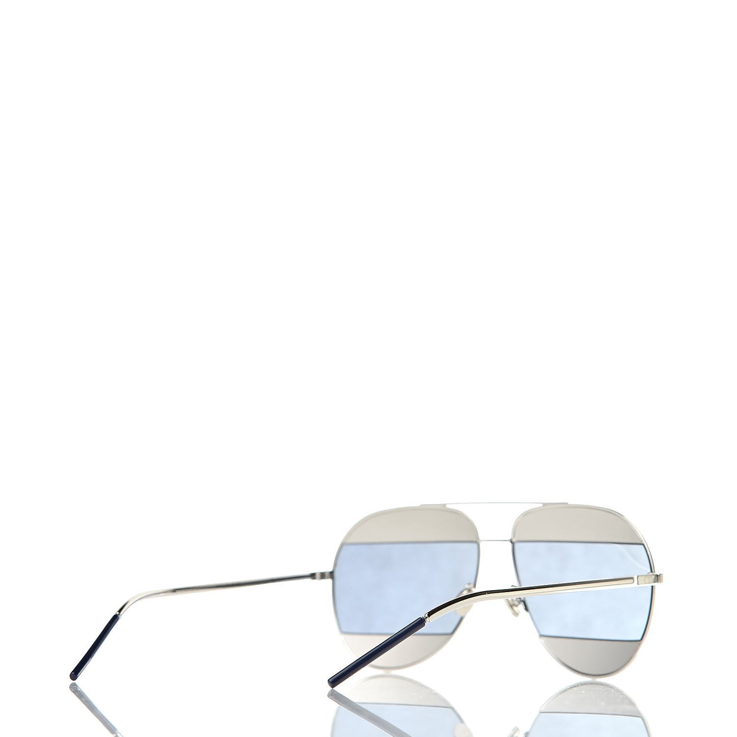 Split 1 Aviator Sunglasses Silver Blue