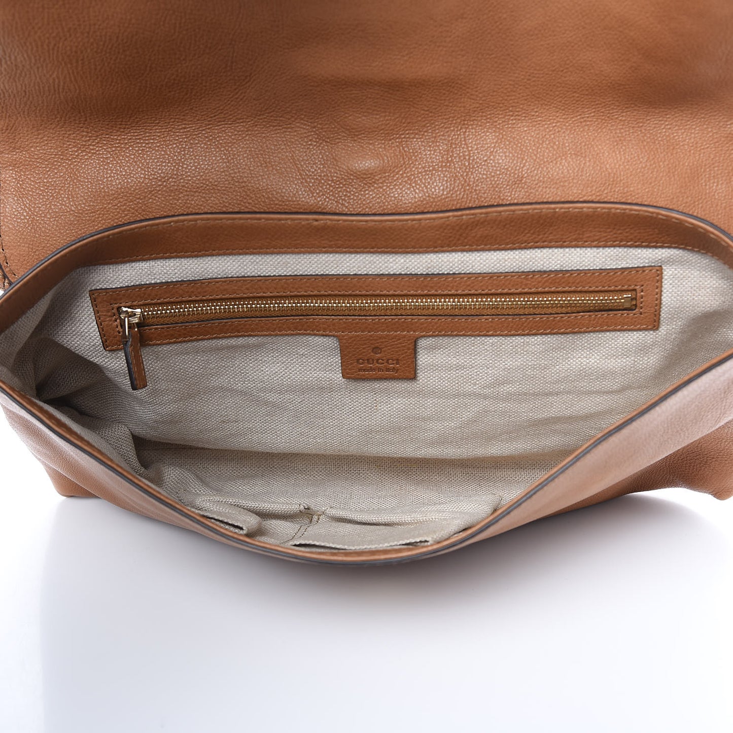 Pebbled Calfskin Marrakech Clutch Camel