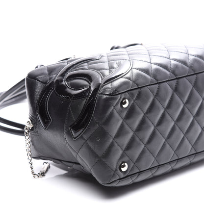 Chanel Calfskin Quilted Large Cambon Bowler Black 7 of 10