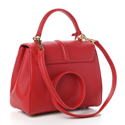 Celine Grained Calfskin Small 16 Top Handle Bag Red 3 of 9