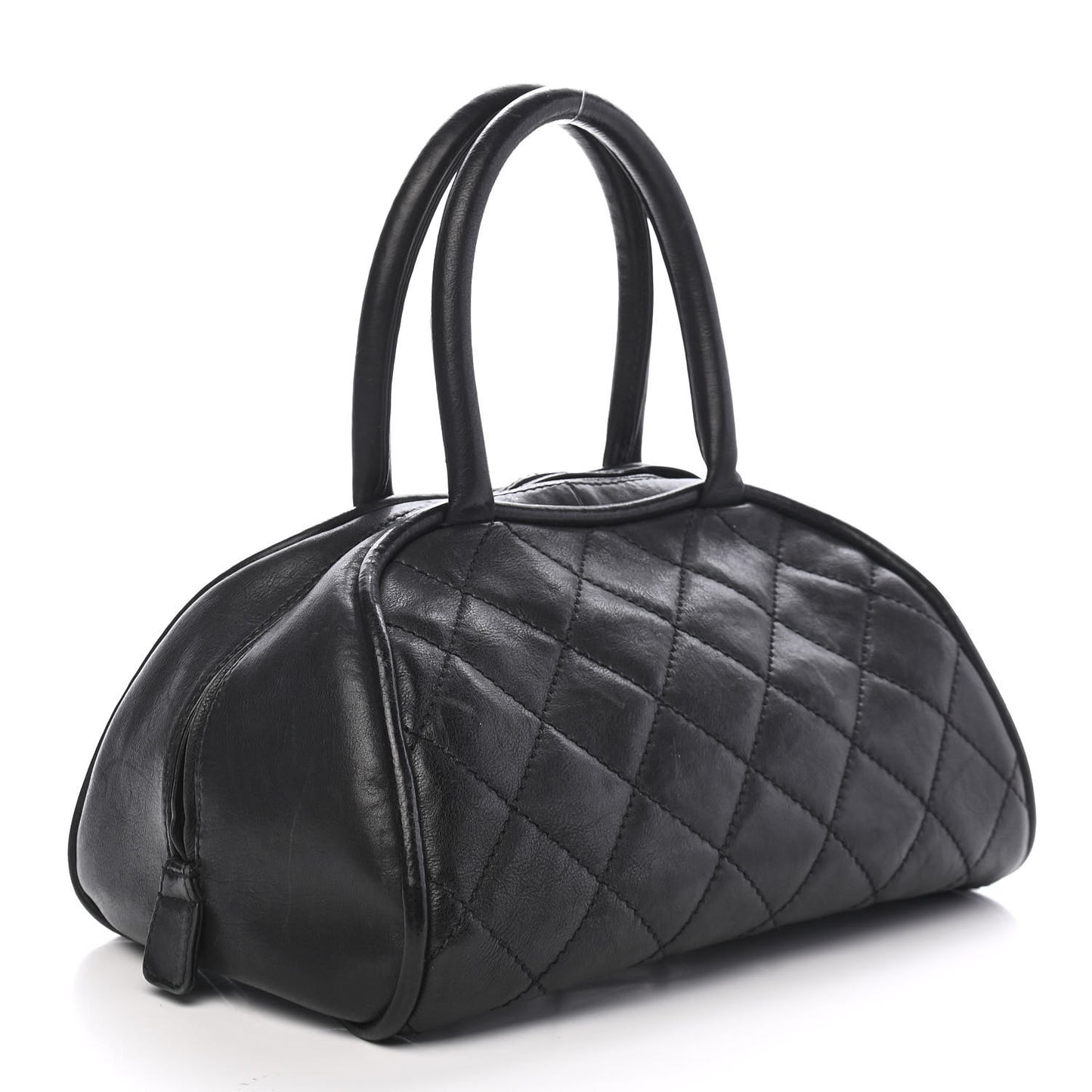 Caviar Quilted Small Bowler Black