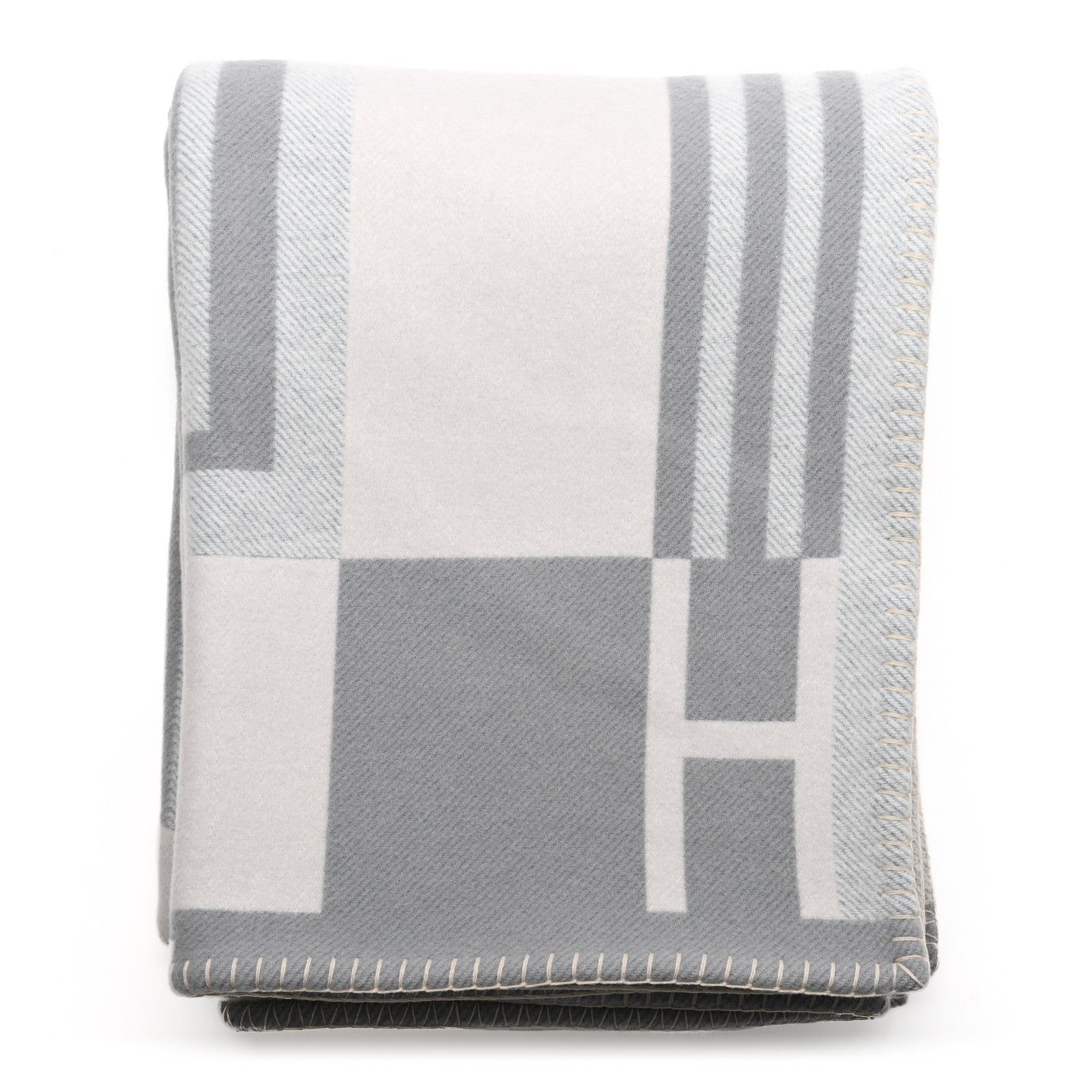 Hermes Wool Cashmere Ithaque Blanket Gris Perle 1 of 4