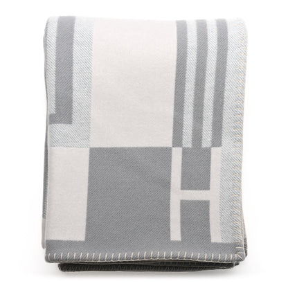 Hermes Wool Cashmere Ithaque Blanket Gris Perle 1 of 4