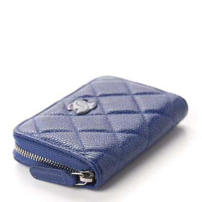 Chanel Caviar Quilted Incognito Zip Coin Purse Blue 4 of 8