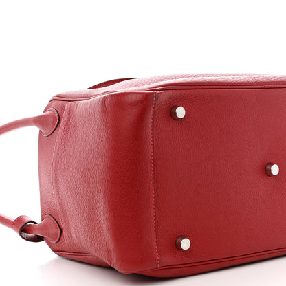 Hermes Taurillon Clemence Lindy 30 Rouge Garance 9 of 10