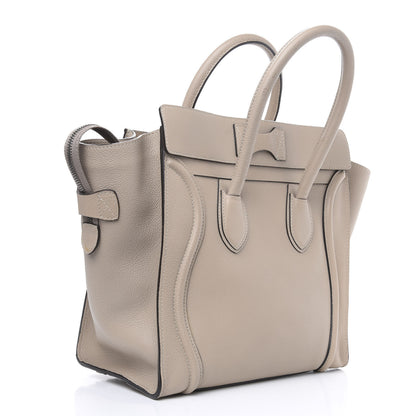 Celine Drummed Calfskin Mini Luggage Dune 3 of 18