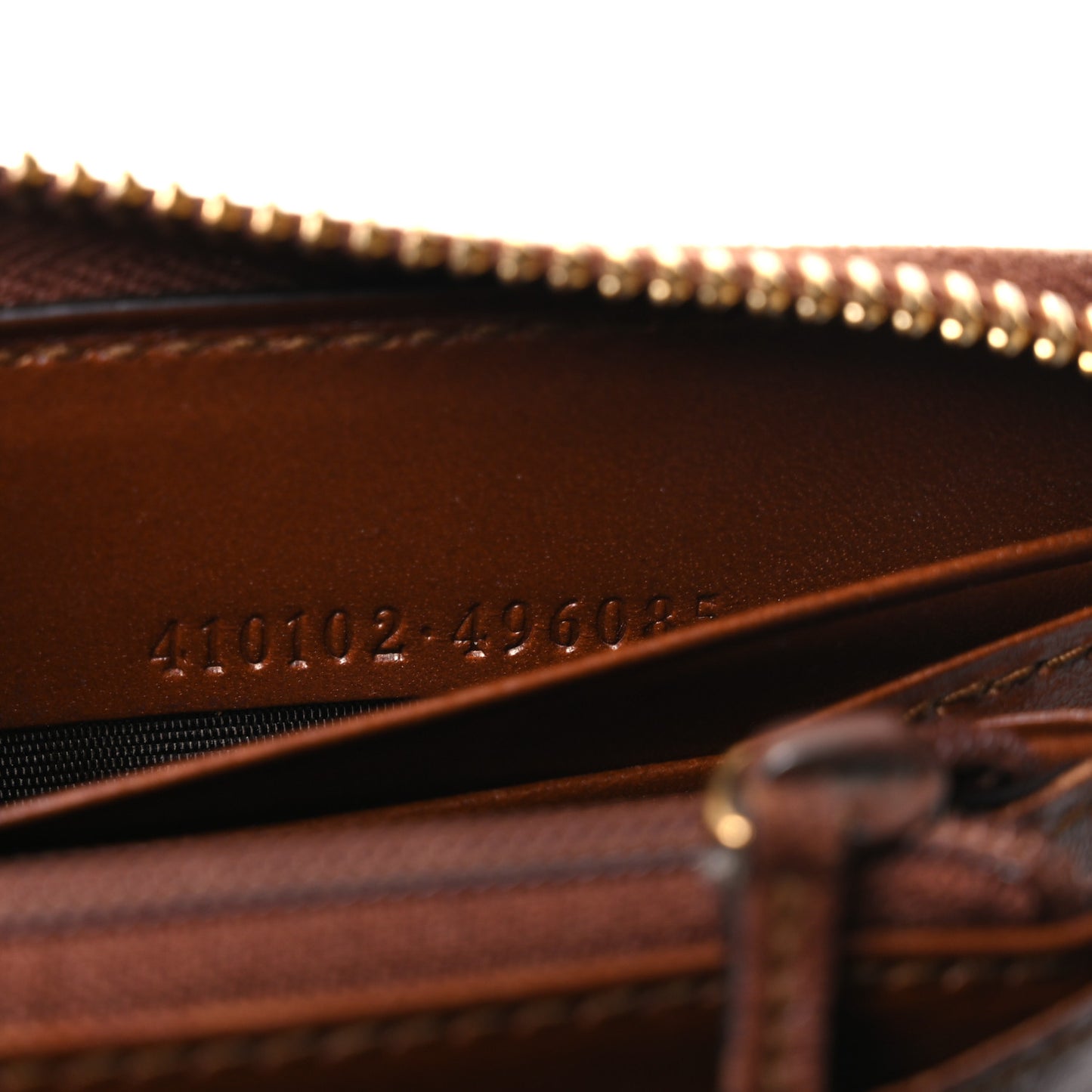 GG Supreme Monogram Cuoio Toscano Zip Around Wallet Beige Ebony Cuir
