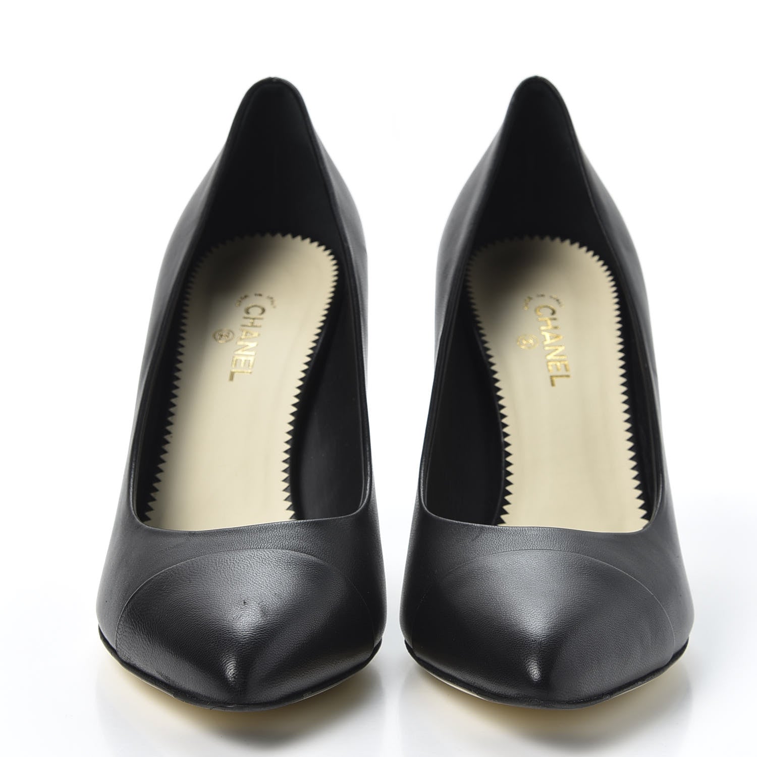 Chanel Lambskin Cap Toe CC Pumps 42 Black 3 of 10