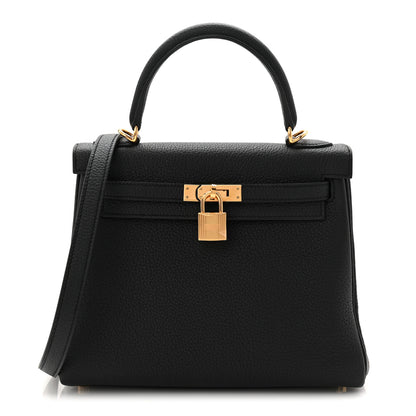 Hermes Togo Kelly Retourne 25 Black 1 of 11
