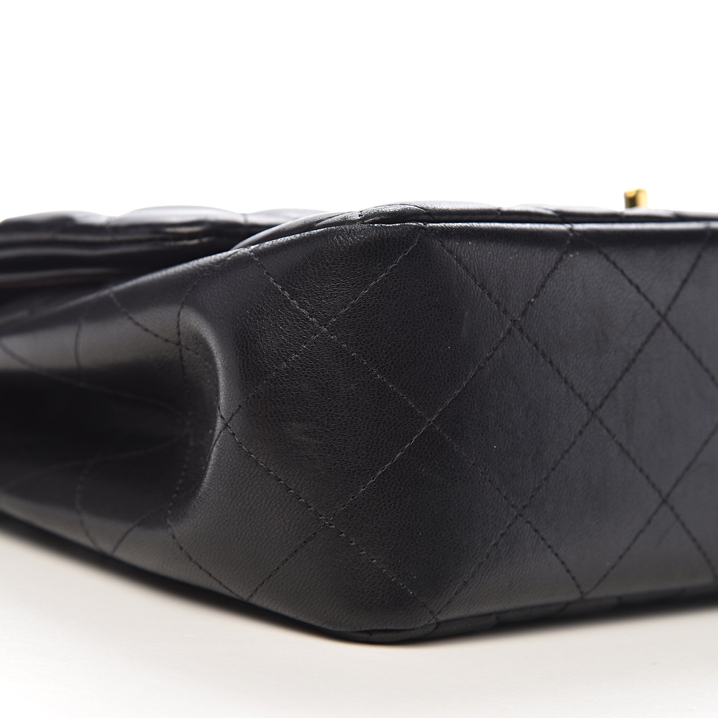 Lambskin Quilted Jumbo Double Flap Black