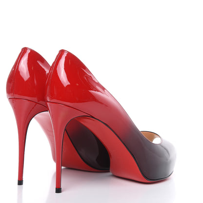 Christian Louboutin Patent Ombre New Very Prive 100 Pumps 40.5 Black Red 4 of 9